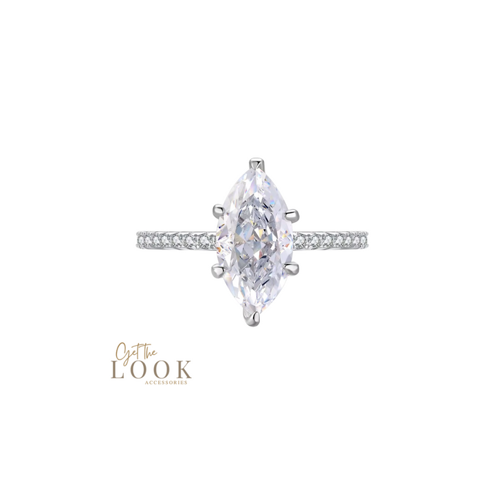 Aura Marquise 3ct Diamond Ring - Silver