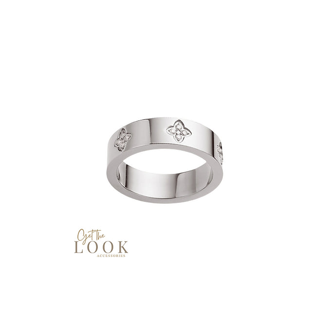 Clover Diamond Ring - Silver