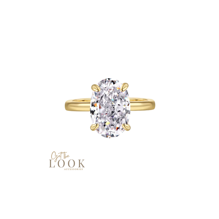 Sophia Oval 3ct Diamond Ring - Gold