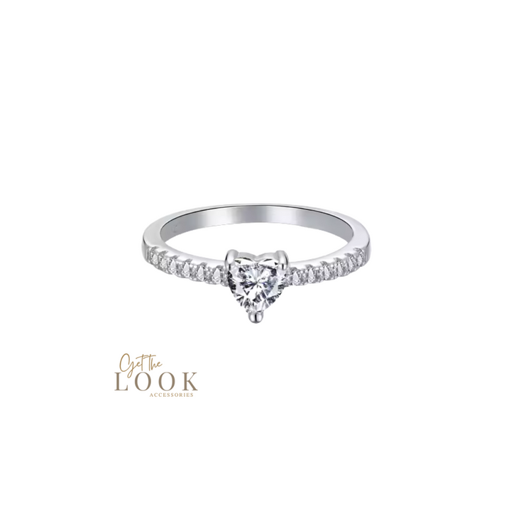 Te Amo Diamond Tennis Ring - Silver