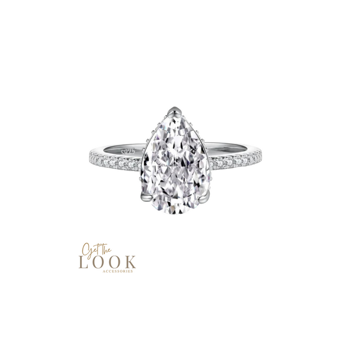 Cherie 3ct Crushed Ice Diamond Ring - Silver