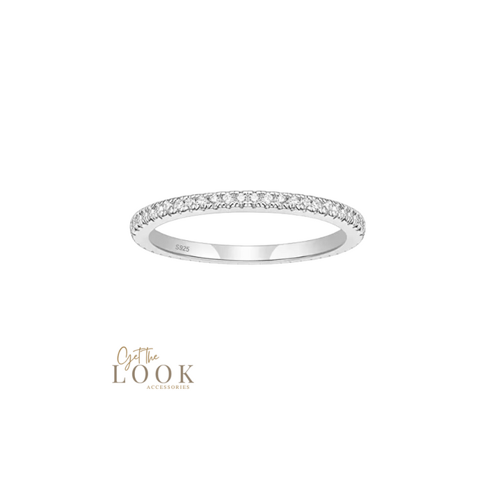 Dainty Diamond Stacking Ring - Silver