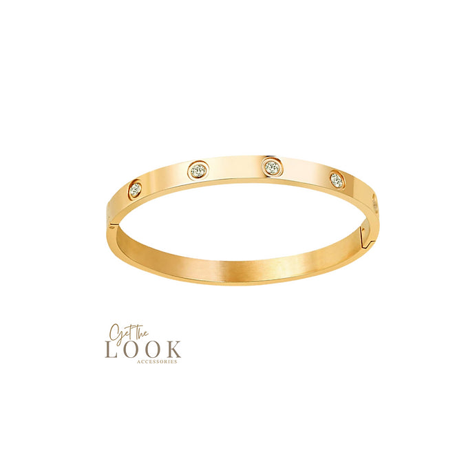 Forget Me Not Diamond Bangle - Gold