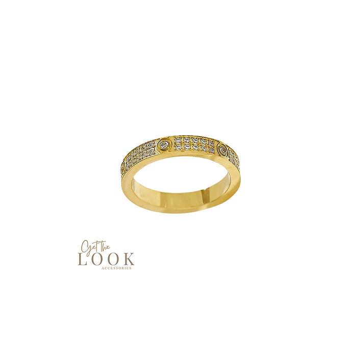 Forget Me Not Full Diamond Ring - Gold