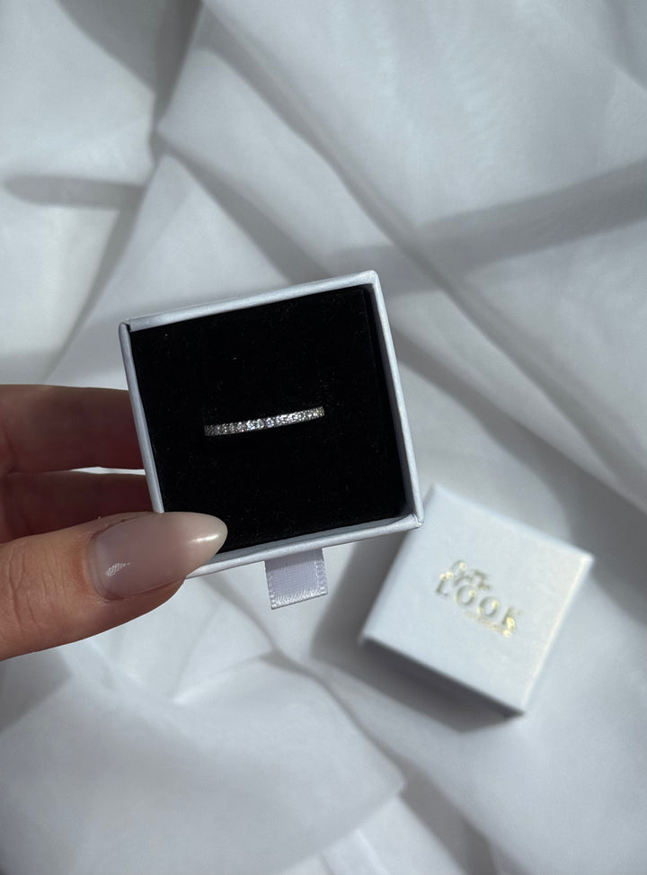 Dainty Diamond Stacking Ring - Silver
