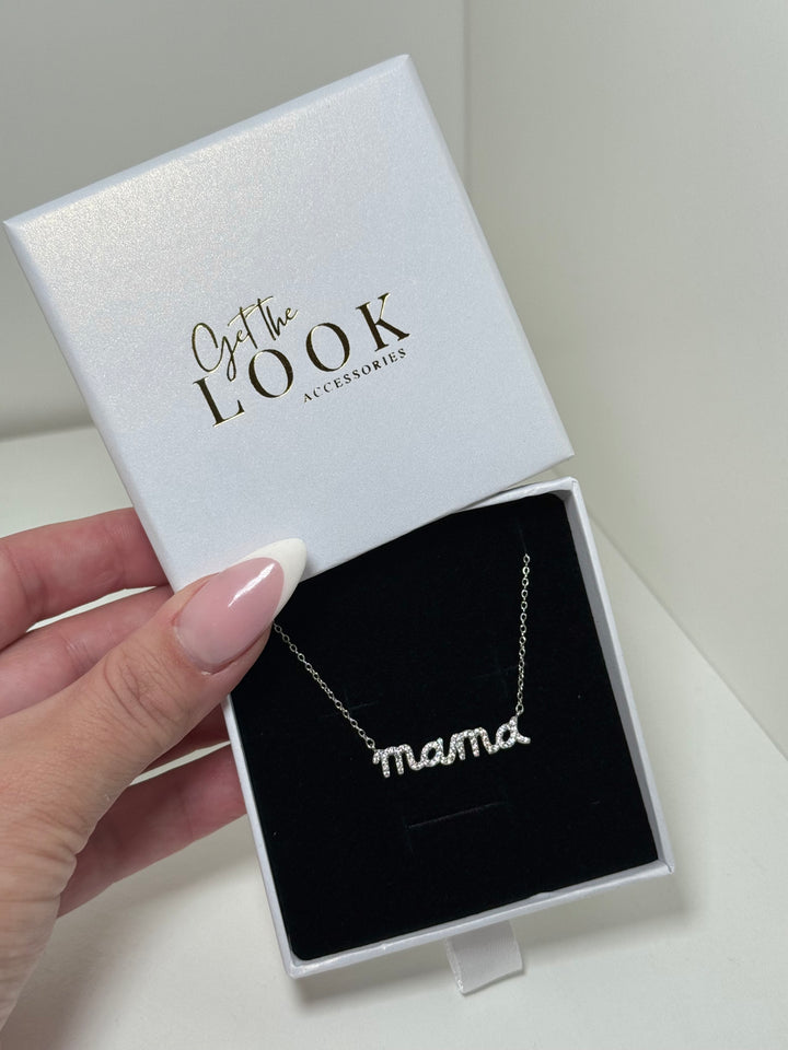 Mama Diamond Necklace - Silver