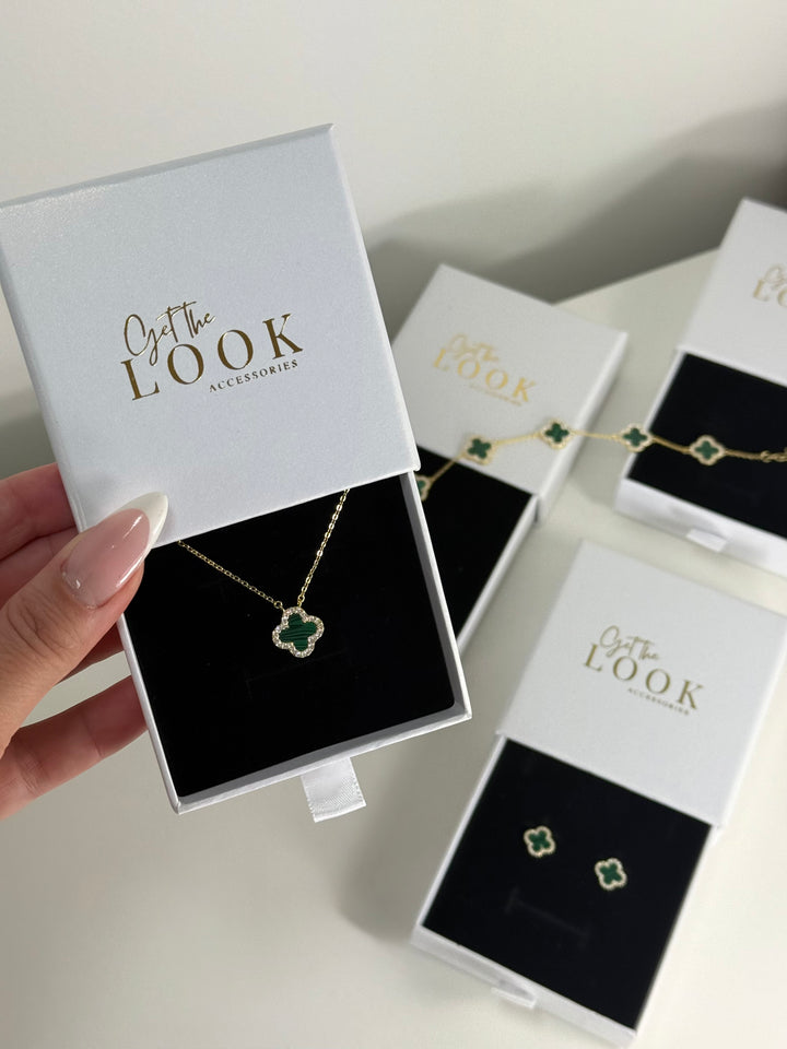 Luxe Clover Necklace - Gold & Green