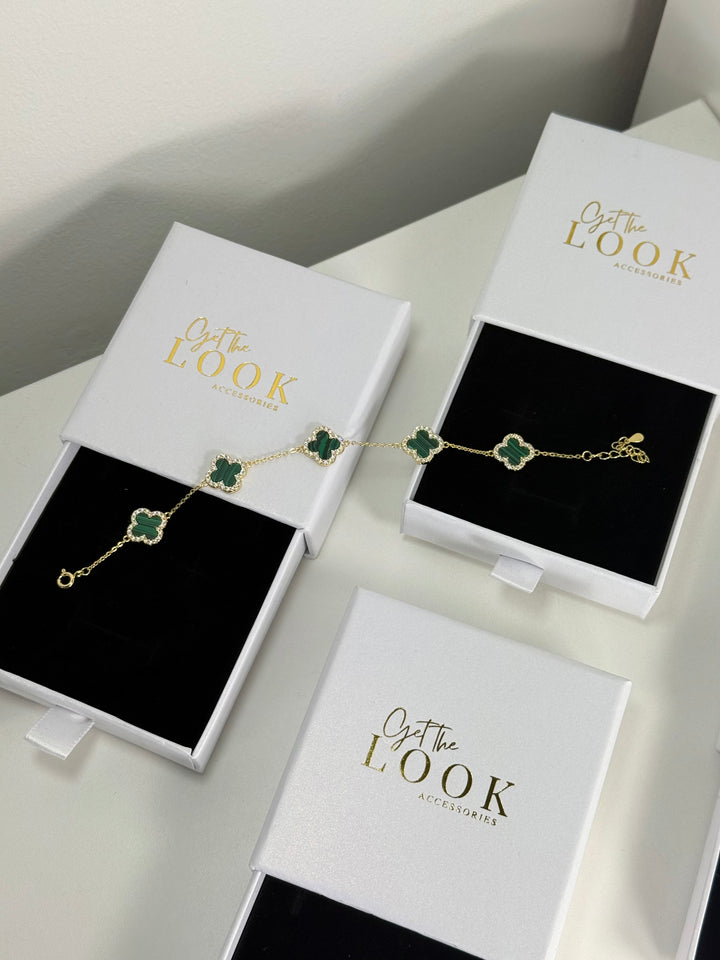 Luxe Clover Bracelet - Gold & Green