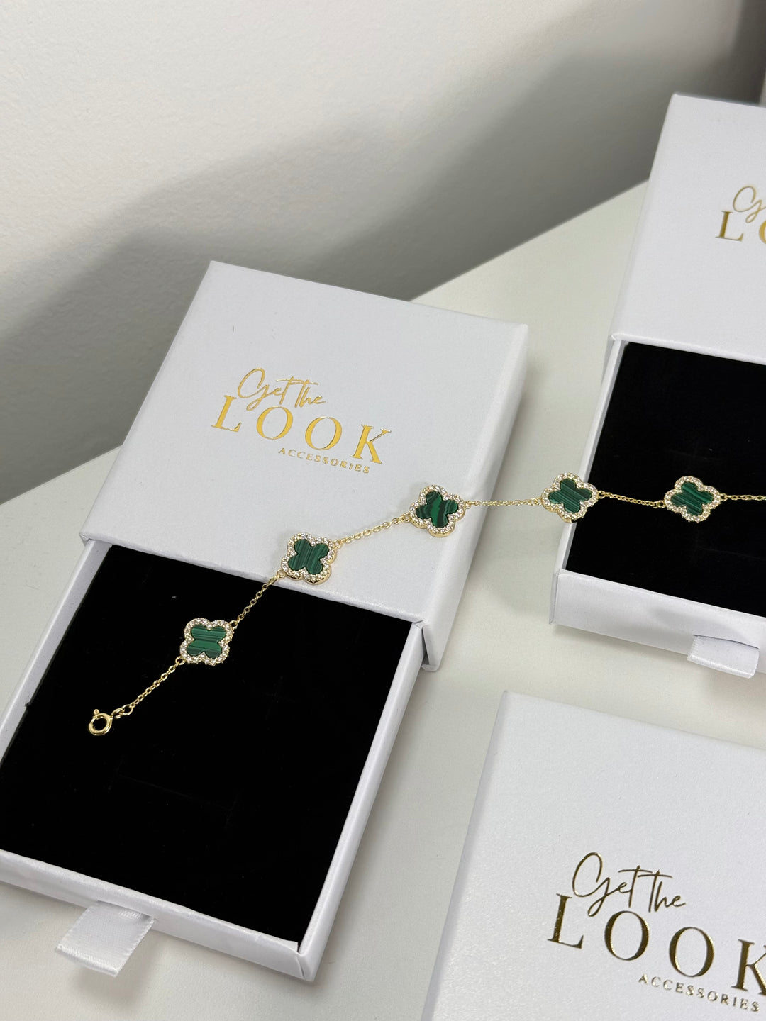 Luxe Clover Bracelet - Gold & Green