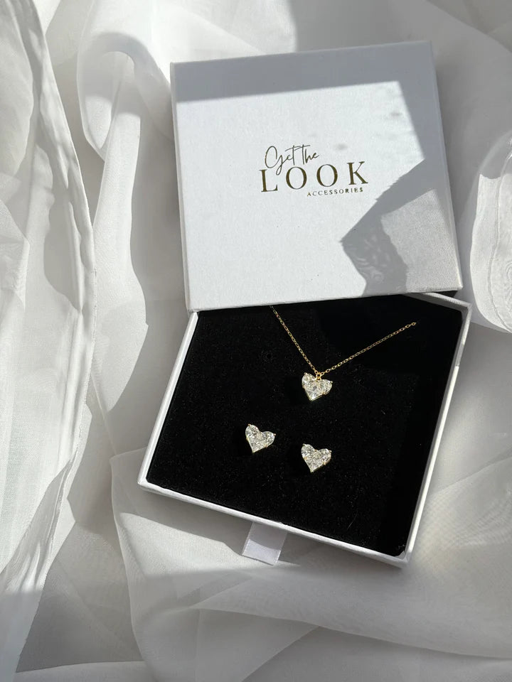 Amor Necklace & Earring Set - Gold