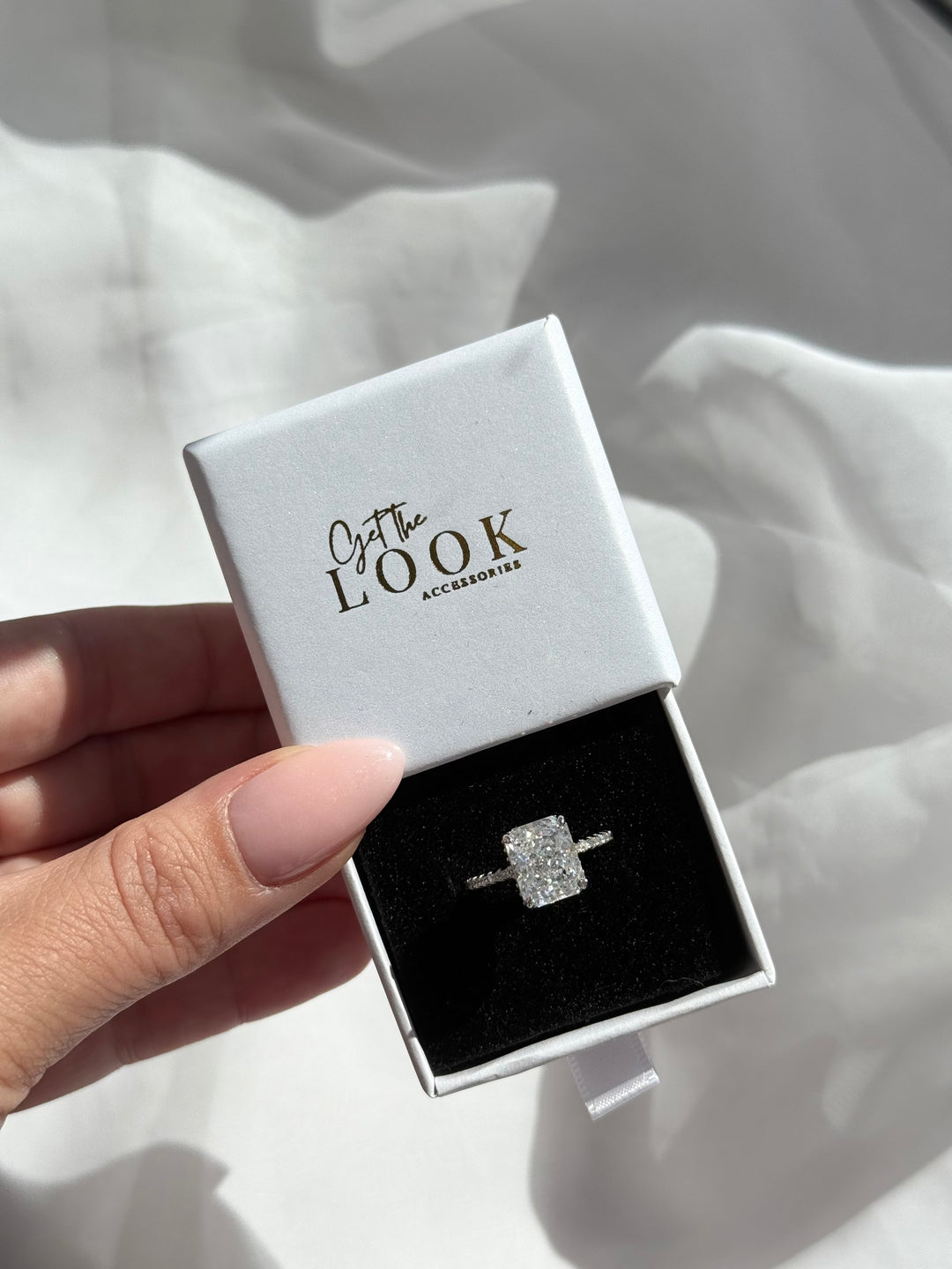 Tia 3ct Crushed Ice Diamond Ring - Silver