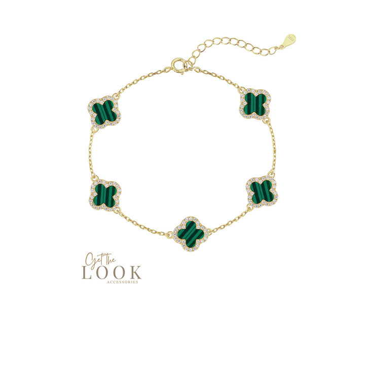 Luxe Clover Bracelet - Gold & Green