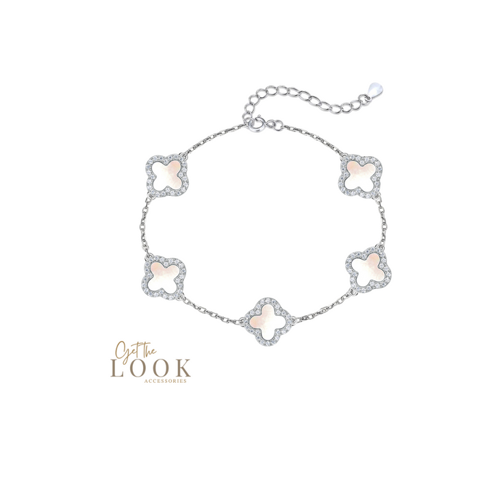 Luxe Clover Bracelet - Silver & MOP