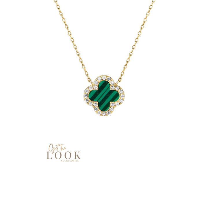 Luxe Clover Necklace - Gold & Green