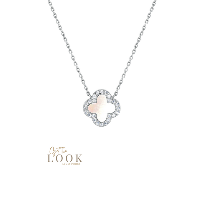 Luxe Clover Necklace - Silver & MOP