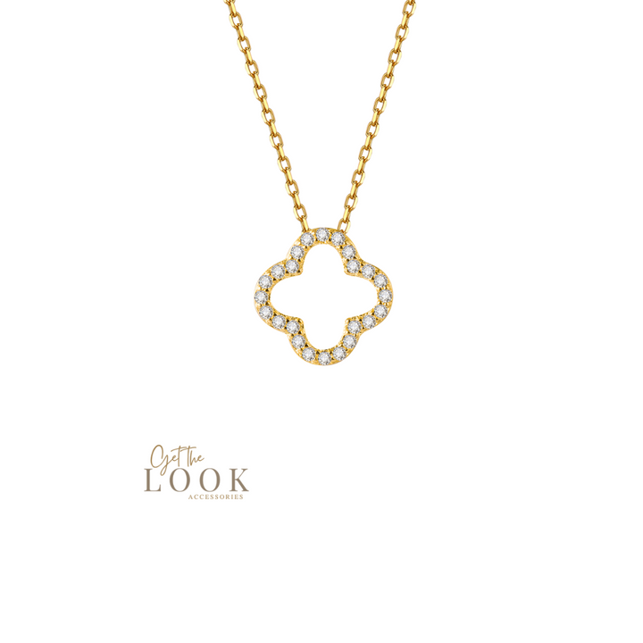 Luxe Hollow Clover Necklace - Gold