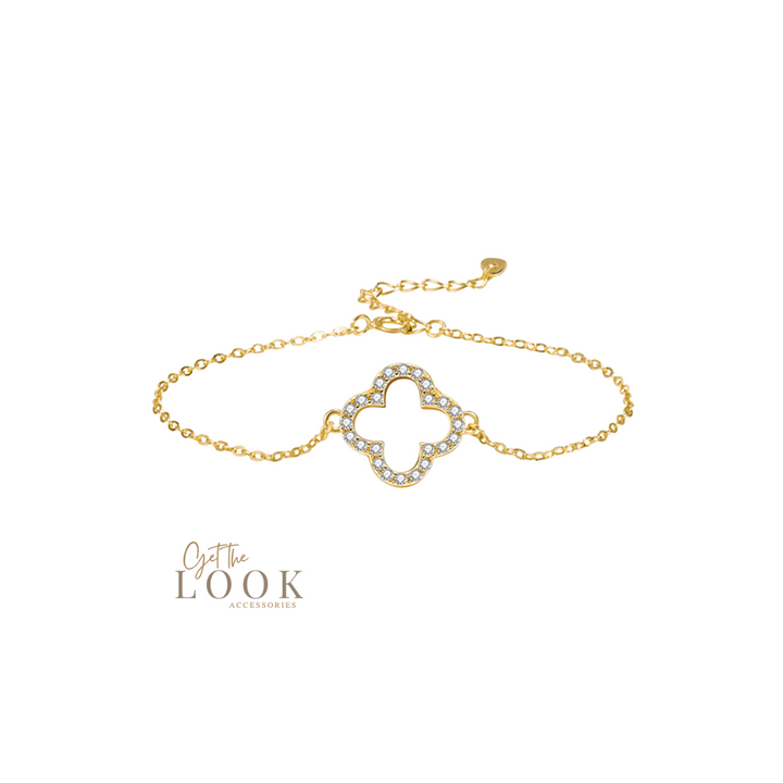 Luxe Hollow Single Clover Bracelet - Gold