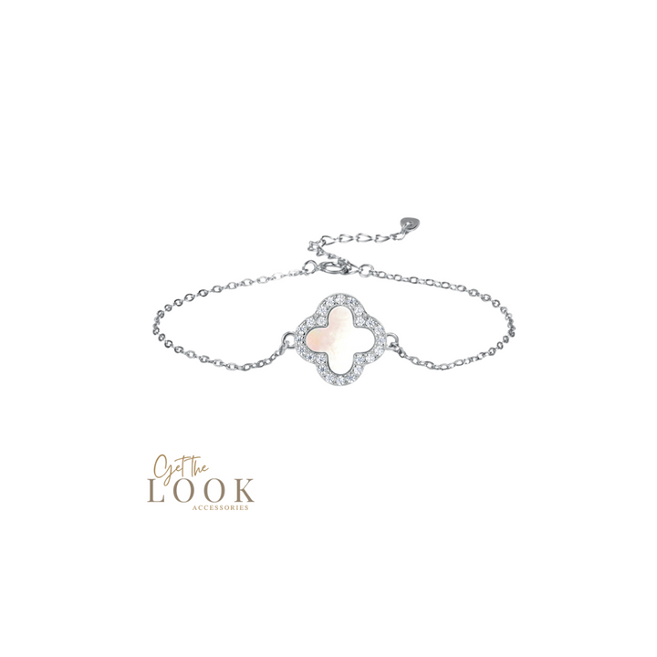 Luxe Single Clover Bracelet - Silver & MOP