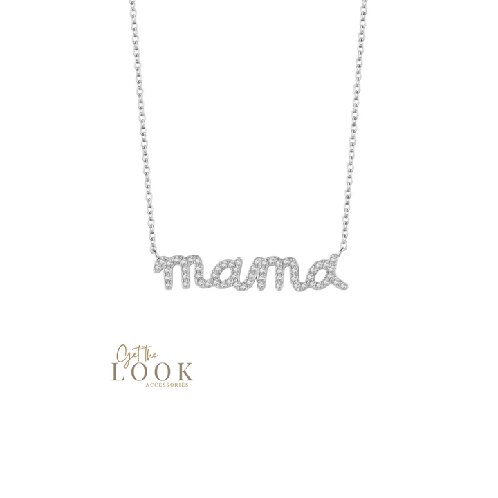 Mama Diamond Necklace - Silver