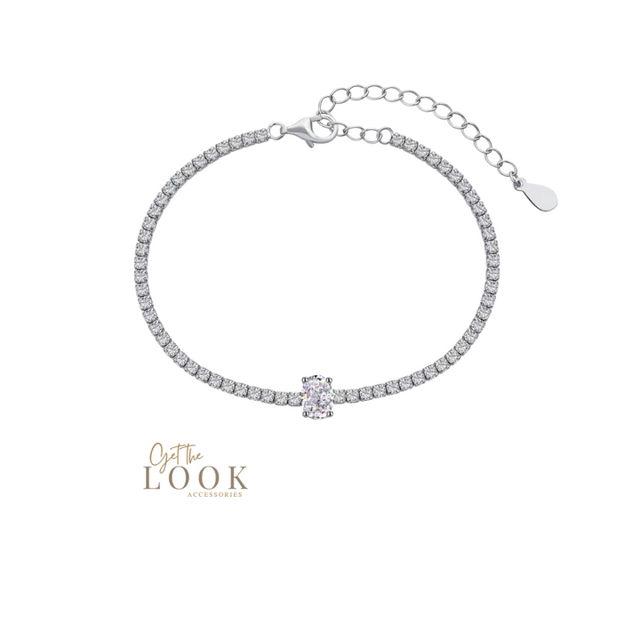 Sophia Diamond Tennis Bracelet - Silver
