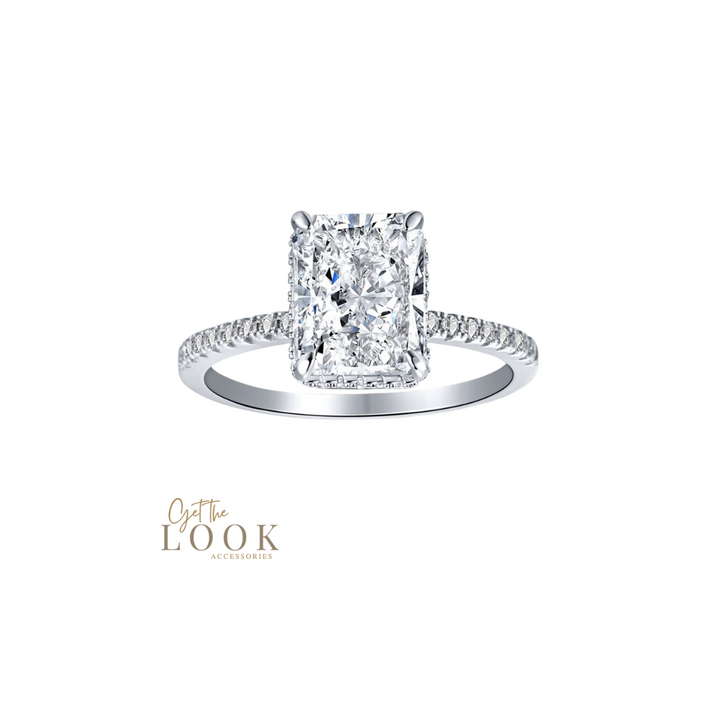 Tia 3ct Crushed Ice Diamond Ring - Silver