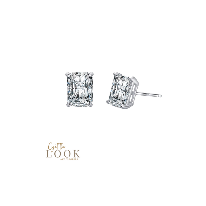 Tia Diamond Stud Earrings - Silver