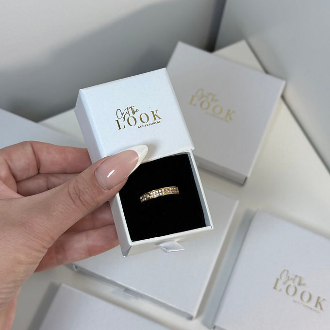 Forget Me Not Full Diamond Ring - Gold