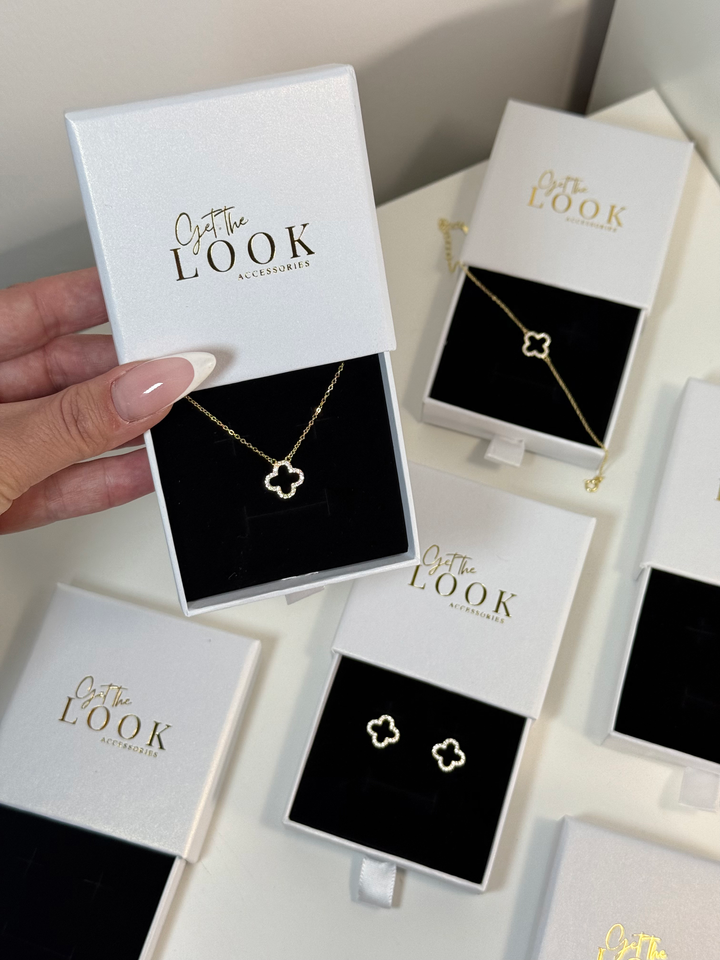 Luxe Hollow Clover Necklace - Gold
