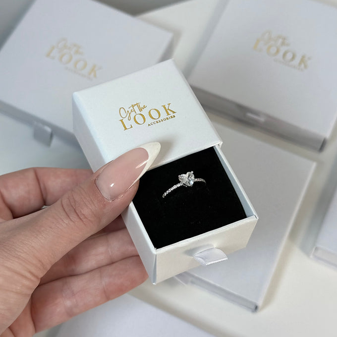 Te Amo Diamond Tennis Ring - Silver
