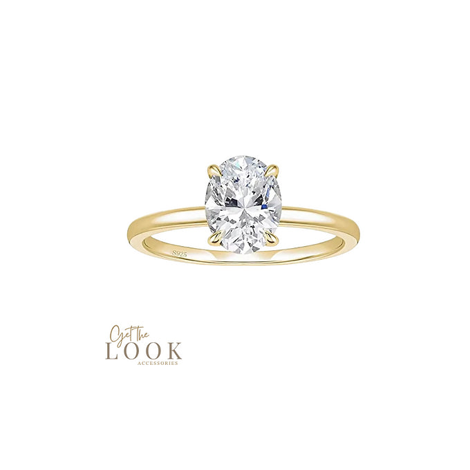 Jasmine Oval 3ct Diamond Ring - Gold