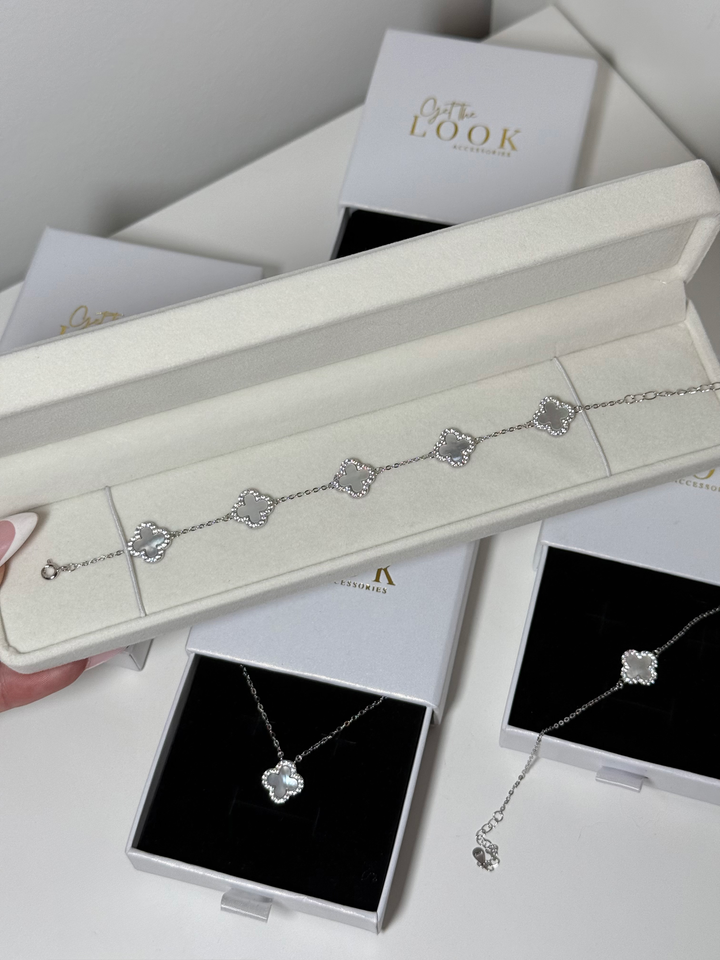 Luxe Clover Bracelet - Silver & MOP