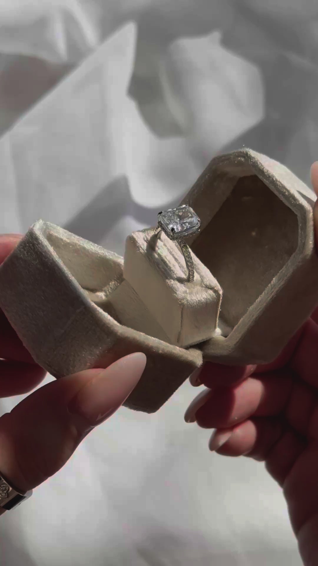 Tia 3ct Crushed Ice Diamond Ring - Silver