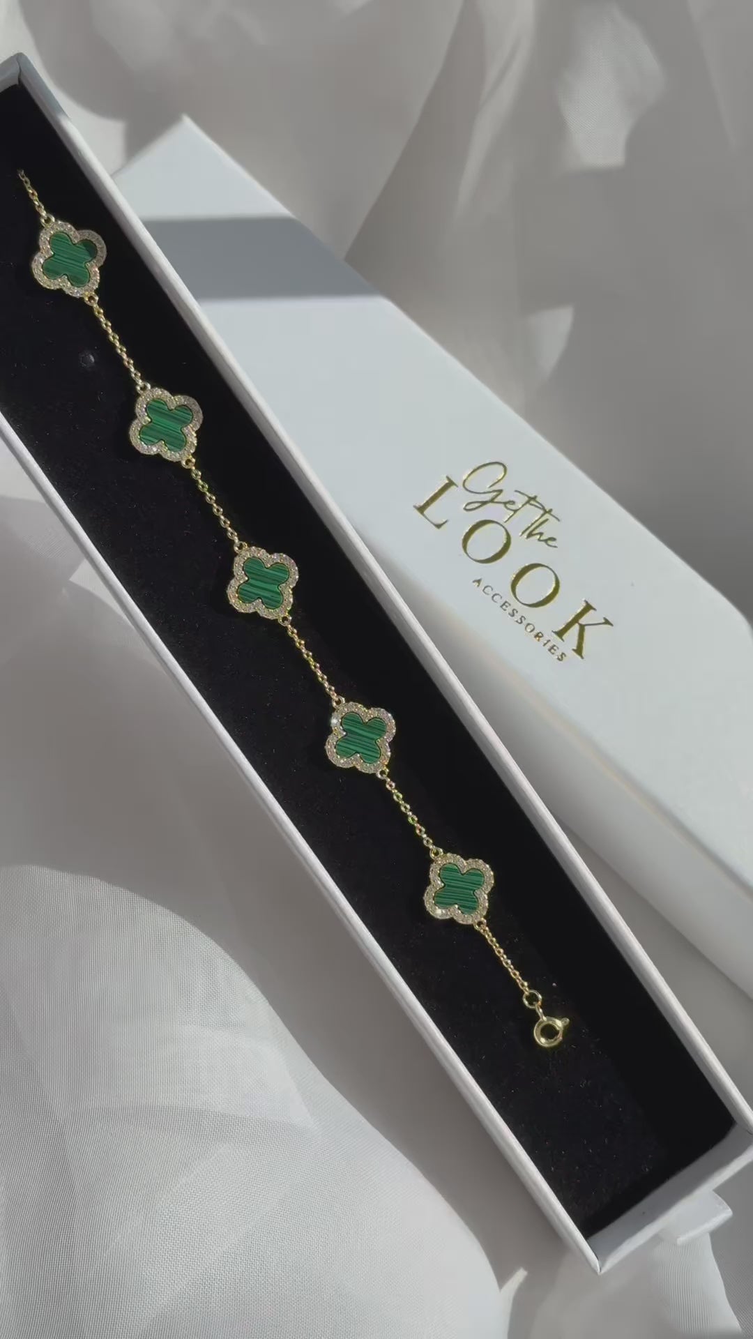 Luxe Clover Stud Earrings - Gold & Green